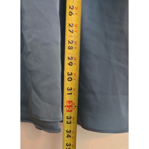 Babaton Lexington Dress Small Blue Long Sleeve Satin Shirt Dress Small NWT $ 139 - Picture 10 of 10
